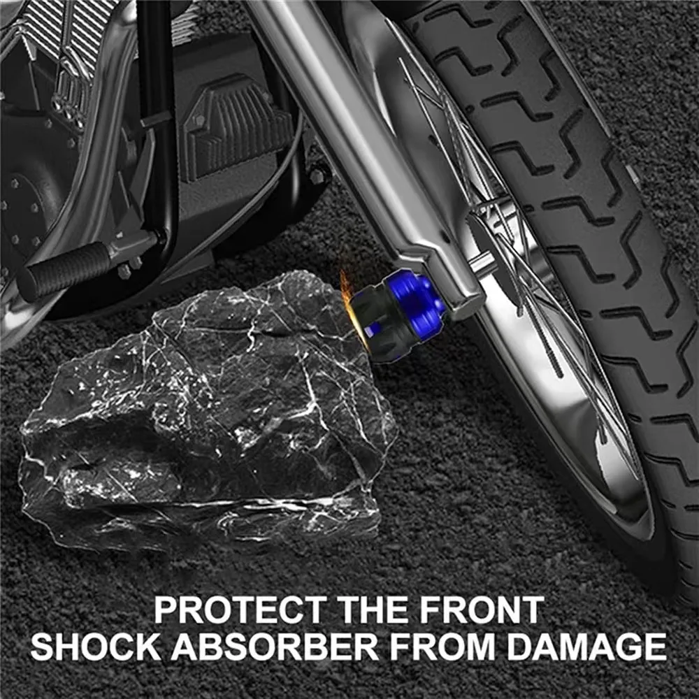 Motorcycle Suspension Protectors 1Pair Universal Front Suspension Protection Cup Frame Slider Falling Protector For Motorcycle Scooter E-Bike Aluminum and ABS