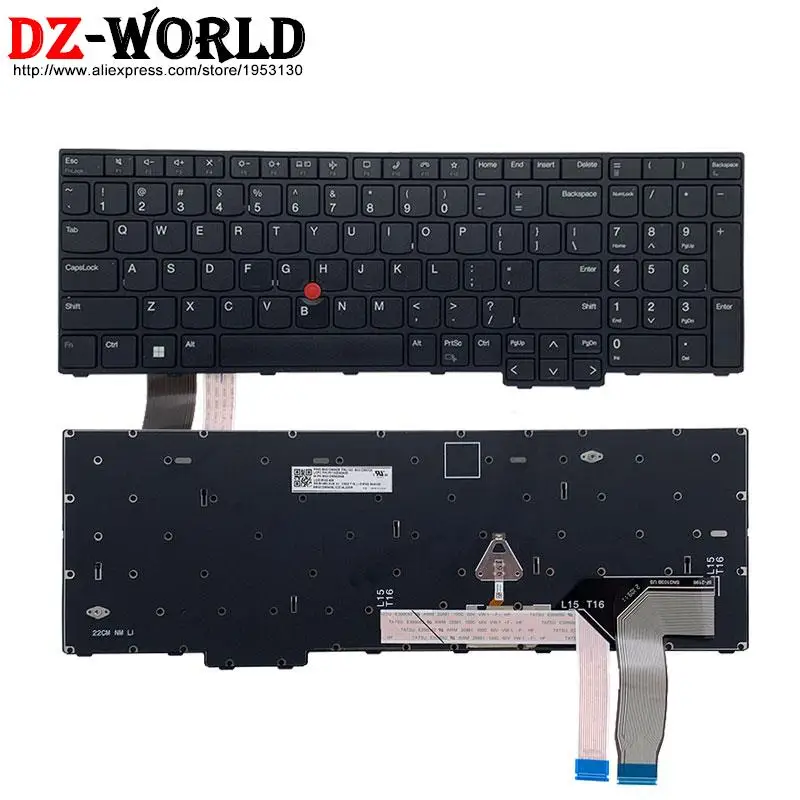 Teclado Retroiluminado em Inglês dos Eua para Lenovo Thinkpad L15 Gen3 T16 P16s Gen1 Laptop 5n21d93686 5n21d93723 5n21d93876 5n21d93643 - Imagem 2