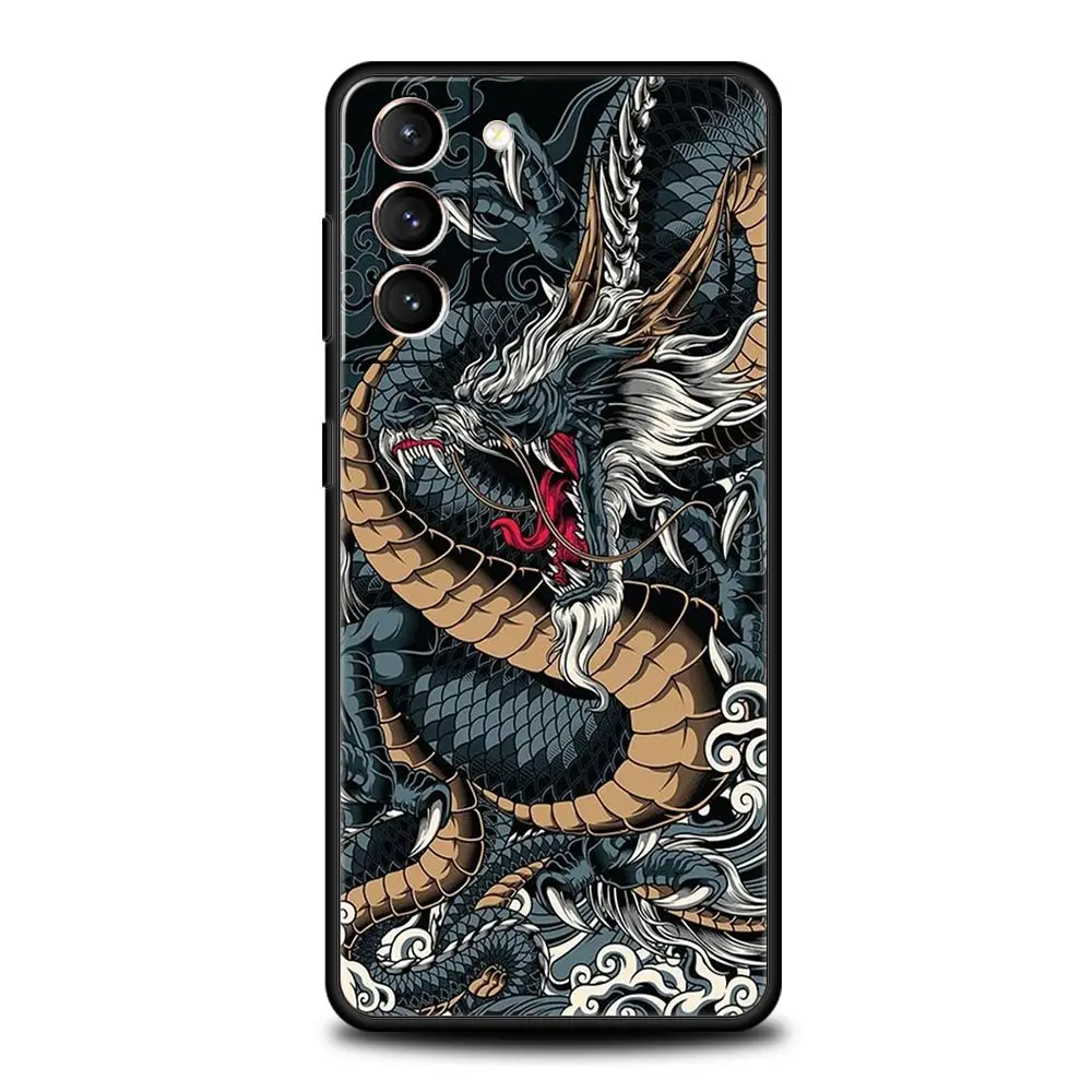 Mystical Dragon Soft Black Phone Cover