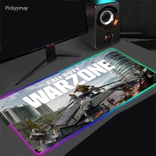 

Large RGB Mouse Pad Warzone Gaming Mousepad LED Mause Pad Gamer Mouse Carpet Rubber Big Mause Desk Play Mat Backlit XXL Rug