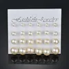 Pearl Earrings Set For Women Jewelry On Ear Ball Stud Earrings kit Bijouteria brincos Bijoux 12 Pair Beige White Pearl Earring 2