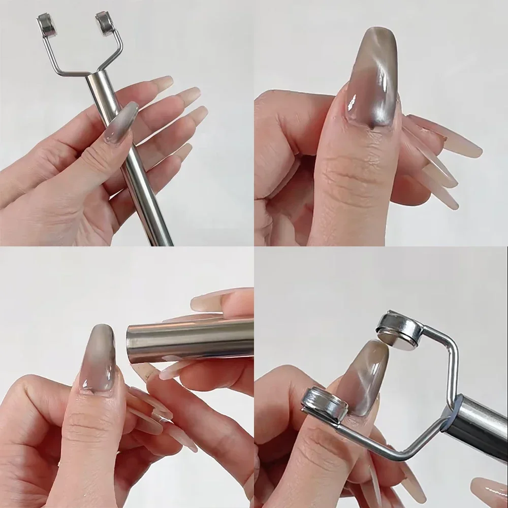 Outil magnétique puissant en forme de Y pour nail art œil de chat, vernis gel UV, effet manucure, bâtonnet magnétique 3 en 1_voghion.com