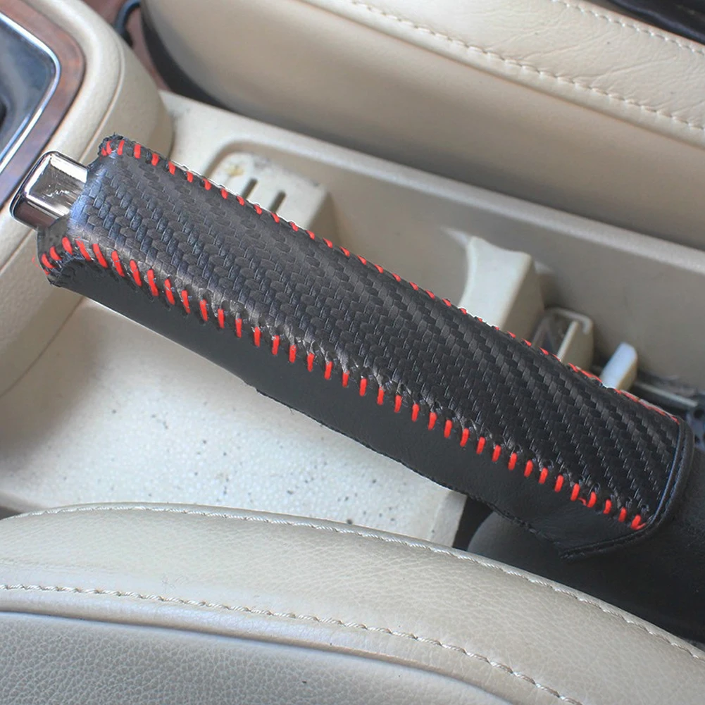 Car Handbrake Cover PU Leather Shift Lever for VW Golf GTI R Sagitar Arteon Atlas Passat Tiguan Hand Brake Cover