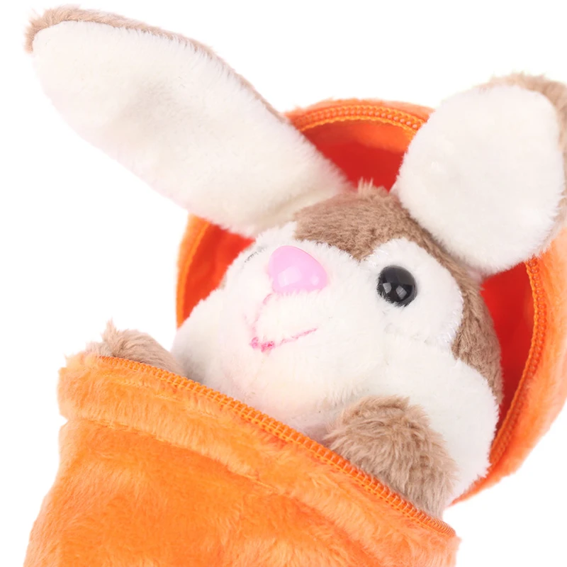 Mini süßes Kaninchen in Karotte Plüschtiere Schlüsselanhänger Anime Braun Hängeohren Hase Anhänger Geschenk – Detail 7