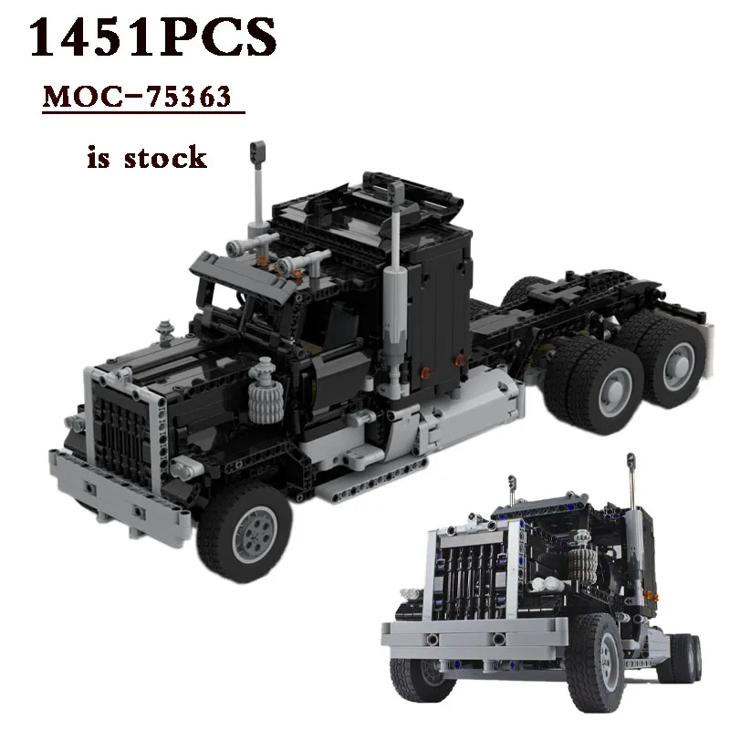 

New MOC-75363 Black RC Semi-Truck Transporter Edition 1451 Pieces 42111 Children's Toys Building Blocks Toys Birthday Gifts