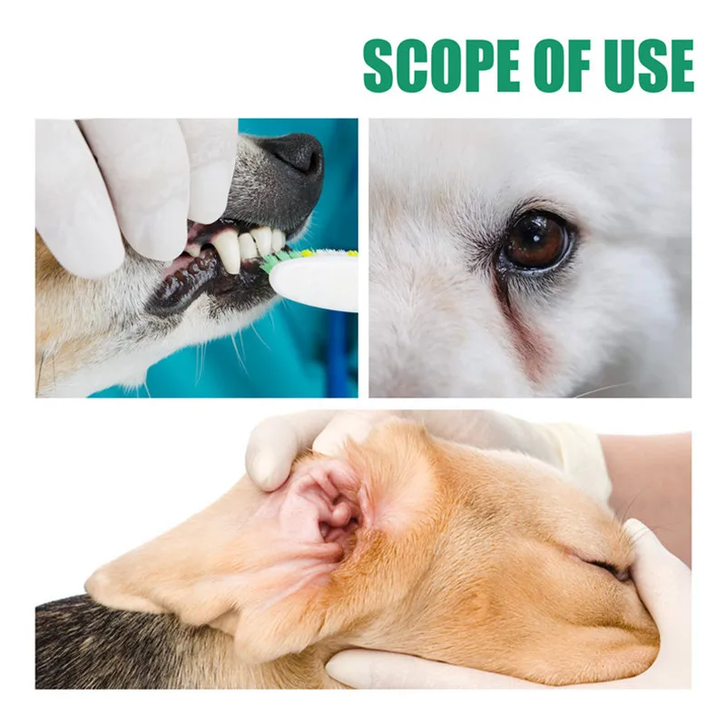 Teeth Cleaning Finger Wipes Disposable Wet Towels Cleaning Teeth Ear Eyes Wipes Pads Tear Stain for Dog Cat Grooming Supplies Pet Cleaning Wipes