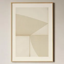 Textured Abstract Canvas Art: Minimalist Modern Geometry in Beige - 40X60cm Unframed (6)