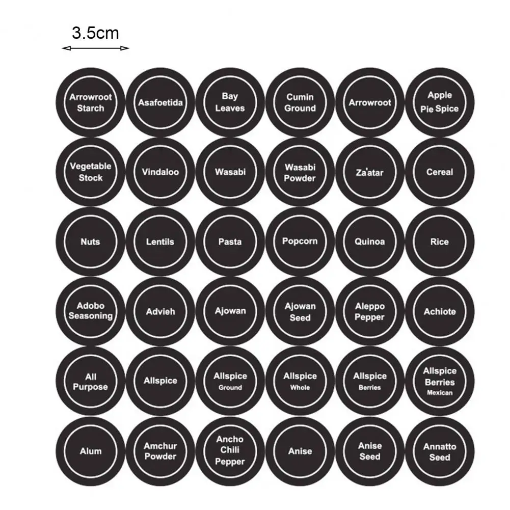 180Pcs Dining Table Salt Sugar Spice Jar Tagging Chalkboard Sticker Round Shape Chalkboard Sticker