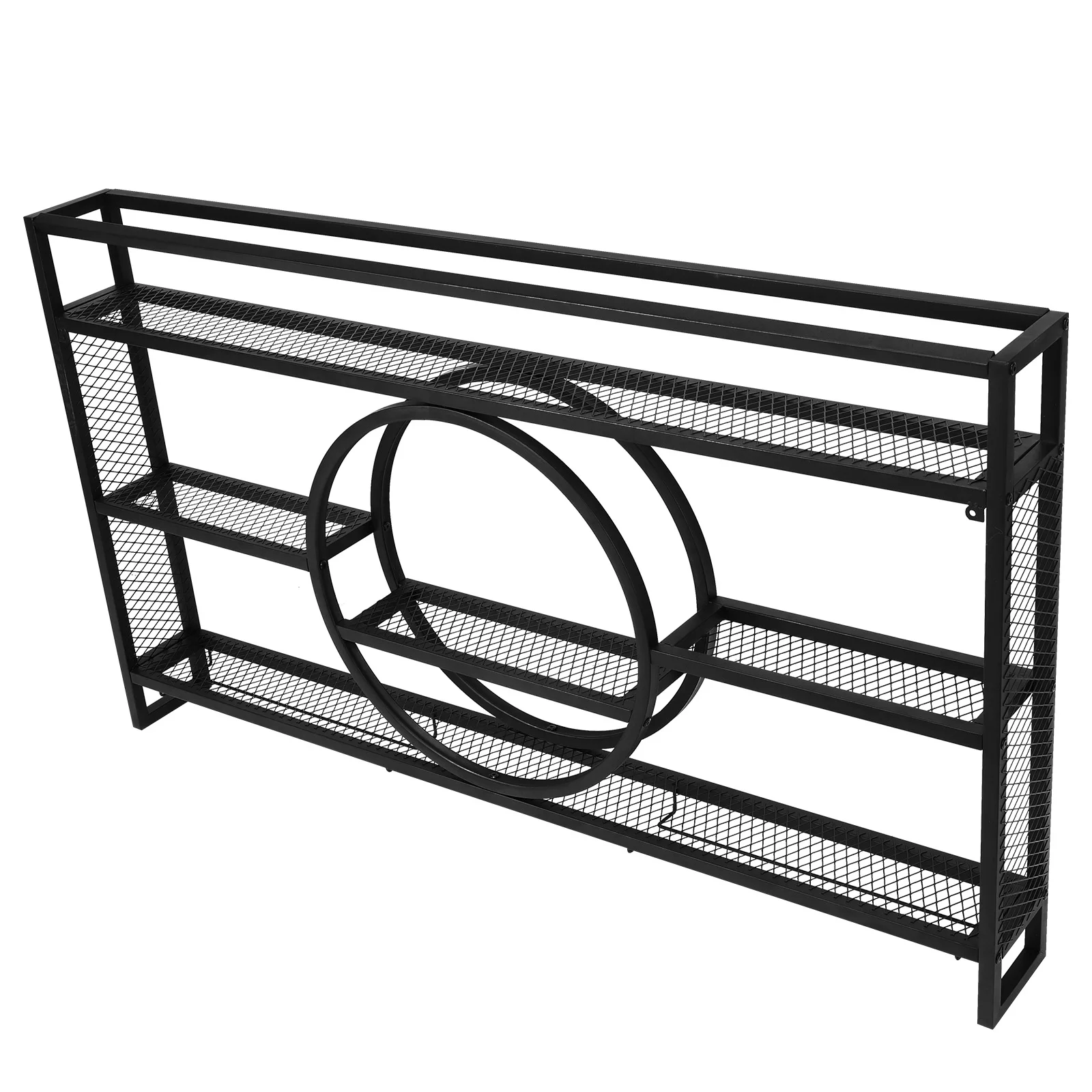 Metal Wall Wine Rack with LED Light for Home Bar