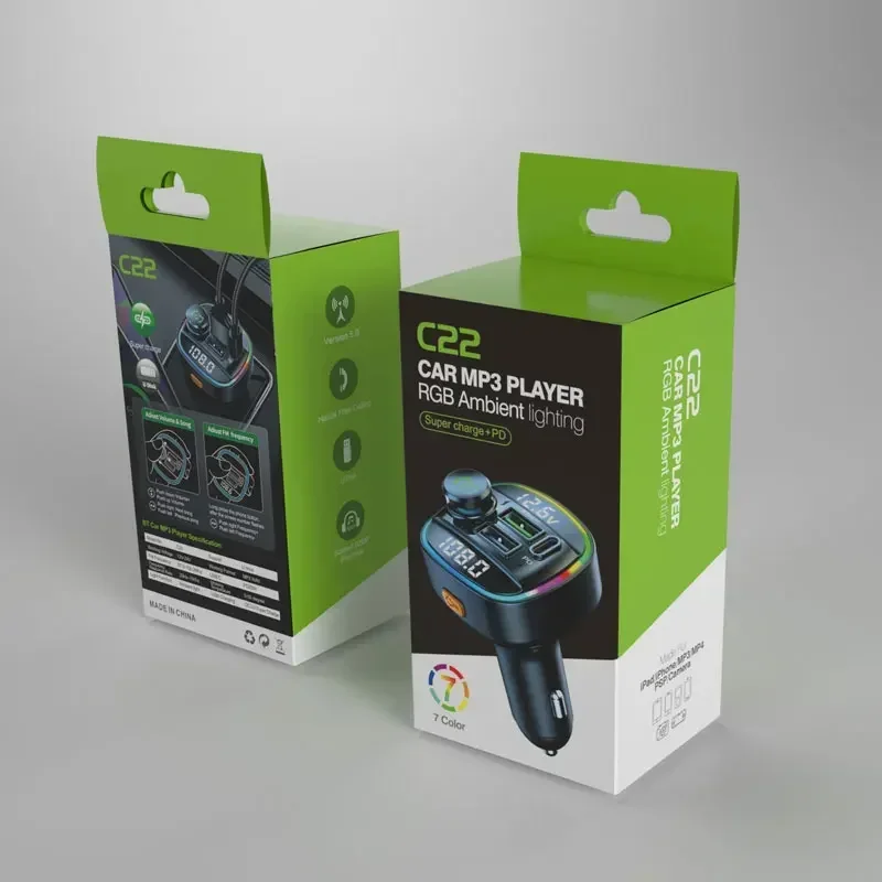 Car Bluetooth MP3 Player Hands-free Bluetooth Call Lossless Sound Quality PD/QC3.0 Fast Charging Car MP3 Acetaldehyde USBCharger