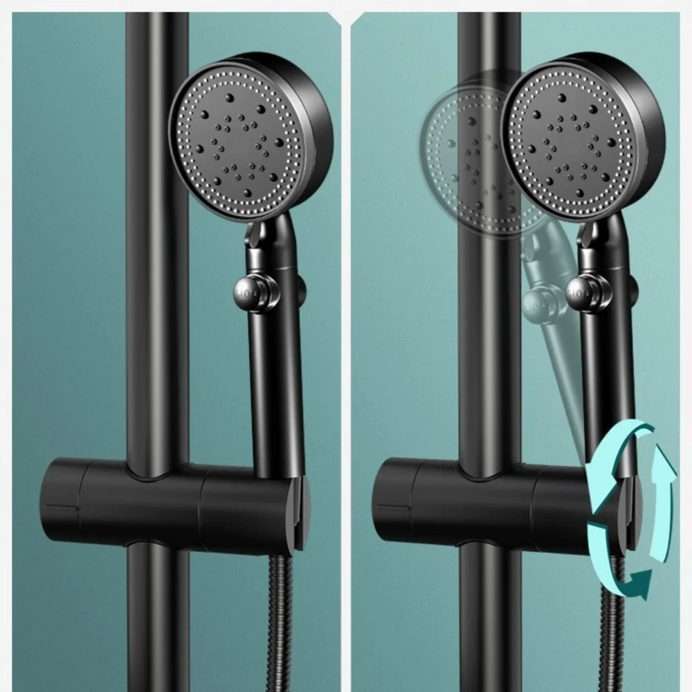 Showerhead Holder Shower Bracket Shower Holder Shower Head Bracket Base Adjustable Lifting Rod Shower Slide Rail Bar Holder Clamp Bracket No Punching Bathroom Accessorie