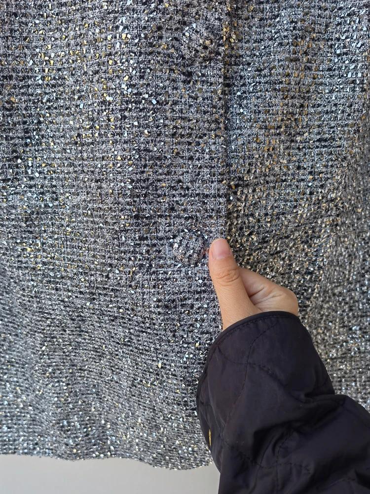 Stylish High quality Korean V-neck balzer for women 2024 Spring fall Single breasted jacket Korean style Sliver INKEO 3O299