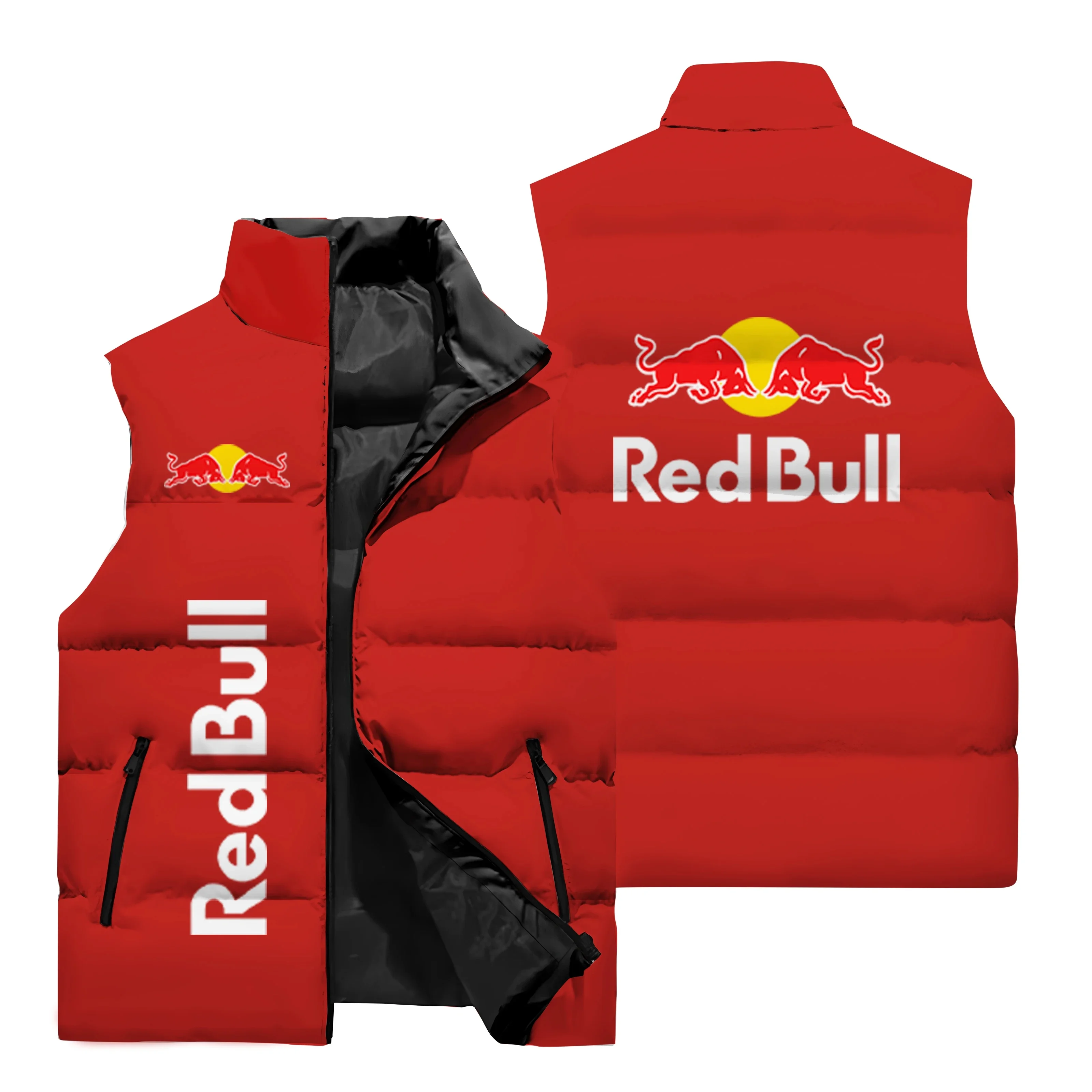 2025 New Red Bull Motorcycle Riding Zipper Vest Jacket With