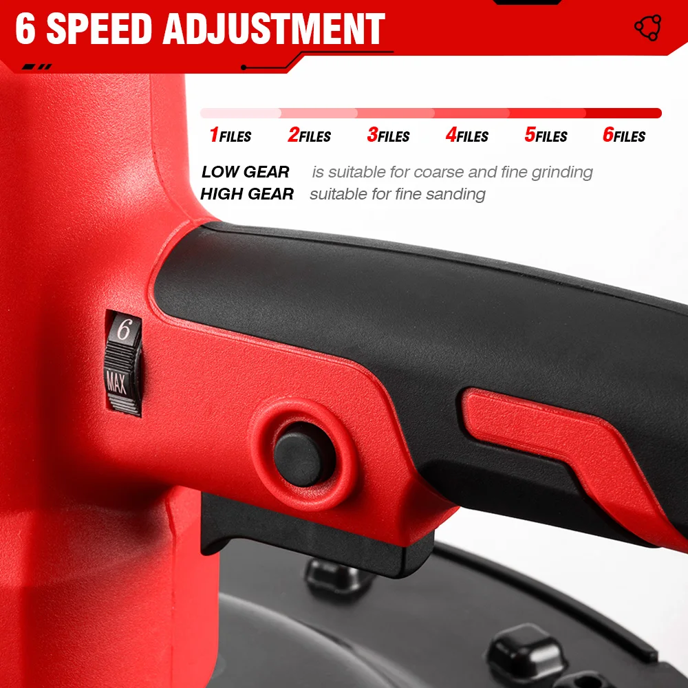 ONEVAN 1300W 380MM Brushless Electric Drywall Sander Cordless Self-Priming Pole Wall Polisher Sanding For 21V 18v Battery