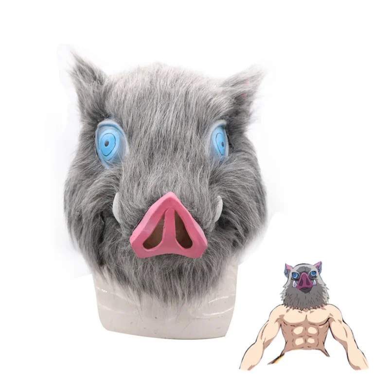 

Hashibira Inosuke Headgear Demon Slayer Pig Head Cover Mask Halloween Anime Cosplay Props Kimetsu No Yaiba Cartoon Gifts