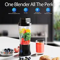 Portable Blender Cordless Self-Cleaning Mini Blender with Lid Silent Mini Travel Blender with Stainless Steel Blades USB Charge 2