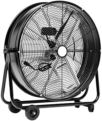 

Black 2-Speed Rotating 24-Inch Drum Fan Fans handheld Floor standing fan Neck cooling tube Pocket fan Mini fan portable usb Mini