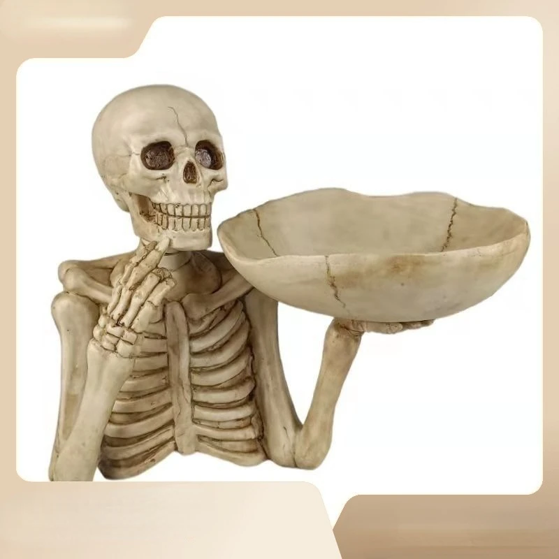 

Decorative Skeleton Fruit Plate Personality Punk Skull Decoration Home Key Storage Tray