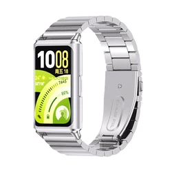 Premium Metal Wristband for Smart Fitness Tracker - Durable and Stylish Strap Accessory (Bamboo Silver)
