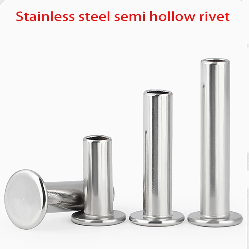 M4.5 M5 M6 M8 GB875 304 stainless steel flat head half hollow half pipe ...