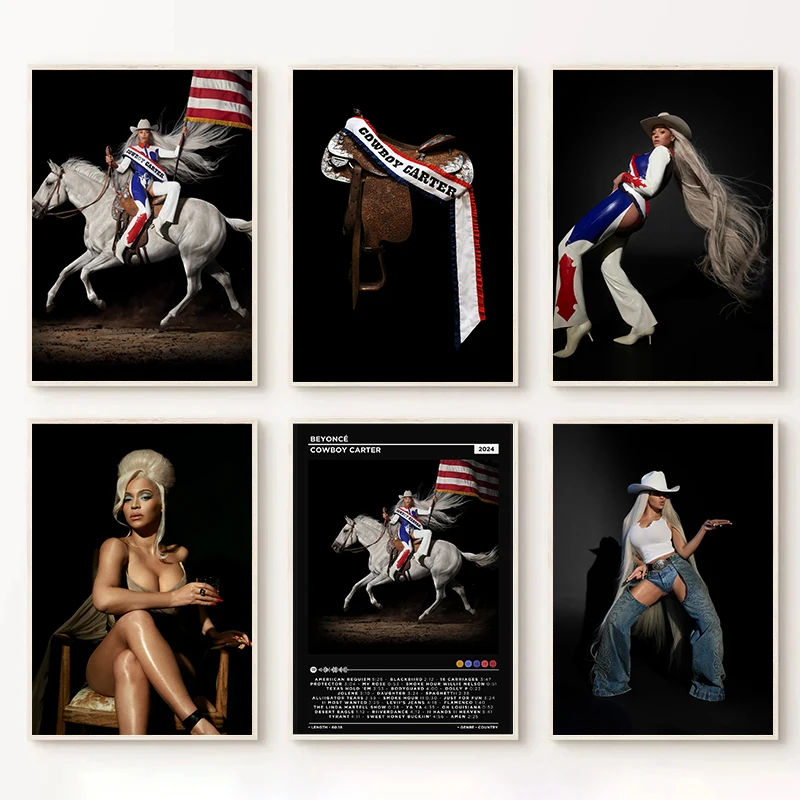 

Diva Beyonce Cowboy Carter Act II Music Album Singer Portrait Poster Canvas Painting Wall Art Pictures Home Decor Fans Gift