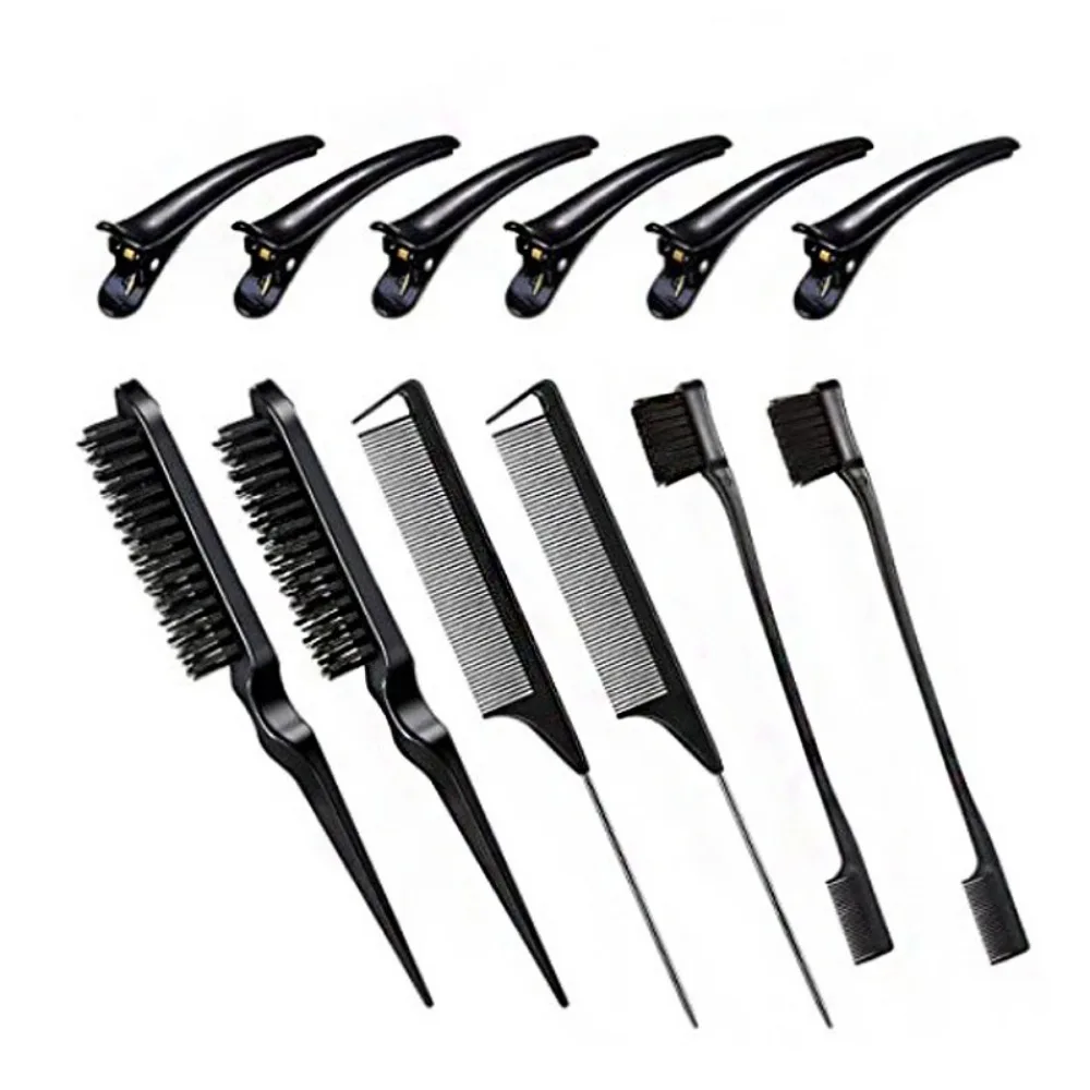 

12pcs Double-ended Eyebrow Brush Hairdressing Brush Pointed Tail Comb Hair Comb Hair Fluffy Hairstyling Tools Accessories