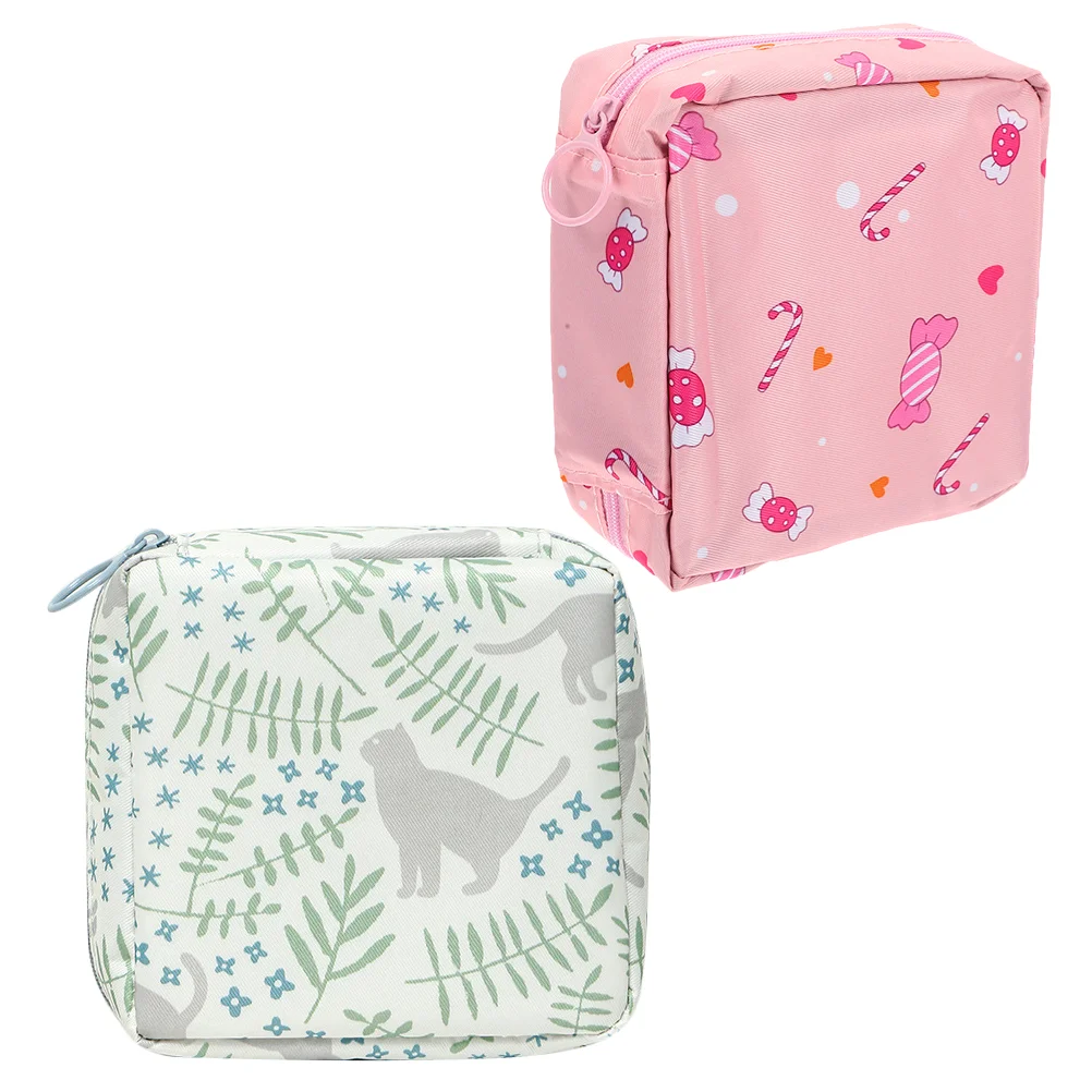 

2Pcs Period Storage Bags Period Pad Pouch Sanitary Holders Portable Period Pouches Pad Bag