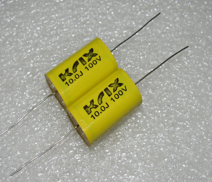 K R I X 100v 10uf106j axial copper pin frequency division non-inductive film capacitor 1pcs price |