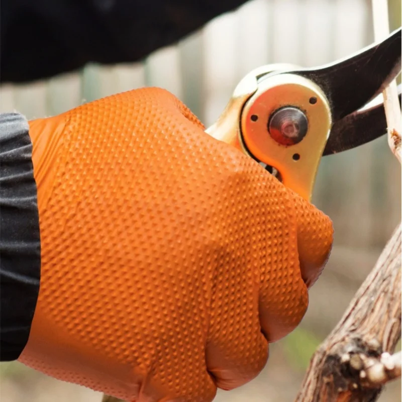 Multi-purpose Nitrile Gloves Mechanic Industrial Waterproof Safety Work Gloves 8.0g Diamond Non-slip Mechanics Repair