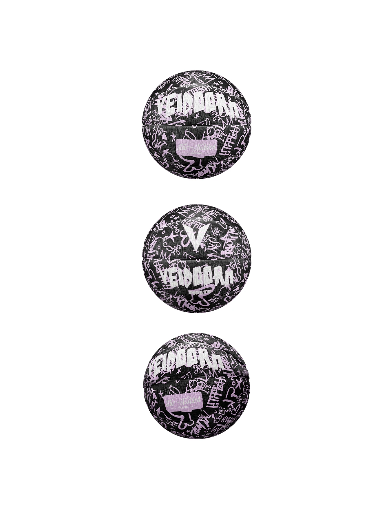 Black Purple Rubber Basketball Ball