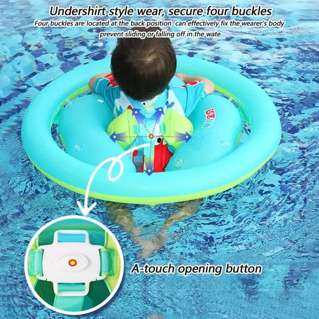 Baby Pool Float Baby Swim Float With Canopy Inflatable Inflatable Swim Ring Sun Protection Water Toys For Toddler Kids Outdoor 3