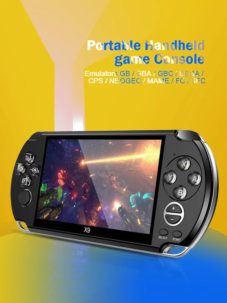 X1/X9/X12 Handheld Game Console Portable Handheld Nostalgic GBA/NES Video Game 5 Inch Large Screen Handheld