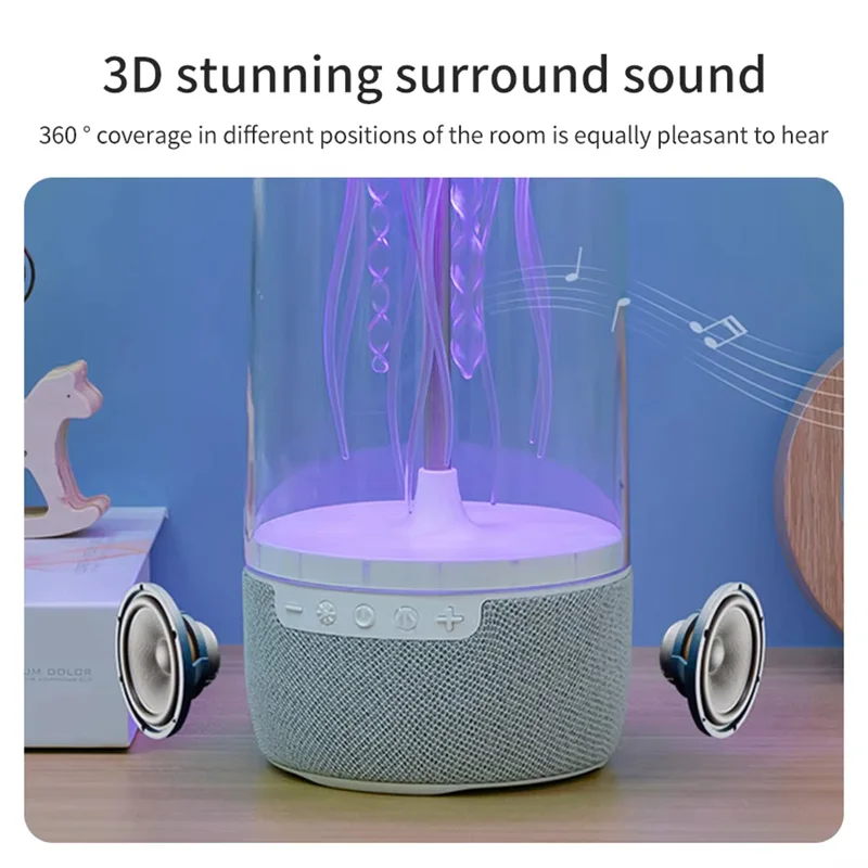 K19 Creative Portable Colorful Jellyfish Lamp Bluetooth Speaker HiFi Stereo 3D Surround Subwoofer Home Theater Sound System 2
