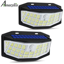 New Solar Lights 200/194/188 LEDs with Lights Reflector 270° Wide Angle IP65 Waterproof Easy-to-Install Security Garden Lights