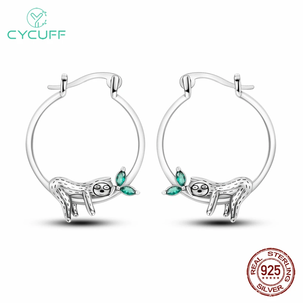 36 Stil echte 925 Sterling Silber Faultier Creolen Tier Katze Schlange Ohrringe für Frauen Hochzeits geschenk feinen Schmuck Libelle