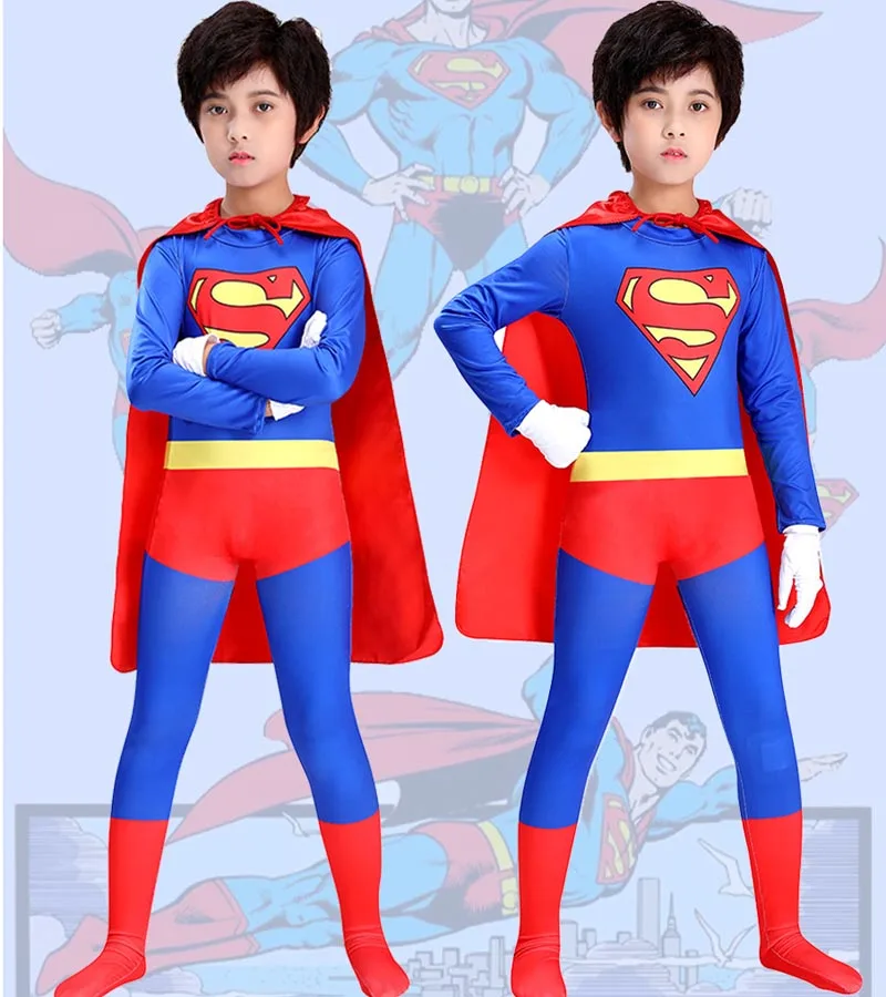 Superhero Cosplay Costume Kids Cosplay Costume Spiderman Pajama Set Superhero Capes Halloween Boy Superhero Costumes Kids Cosplay 3D Printed Jumpsuit Super Hero Men Adult Men Superman Bodysuit