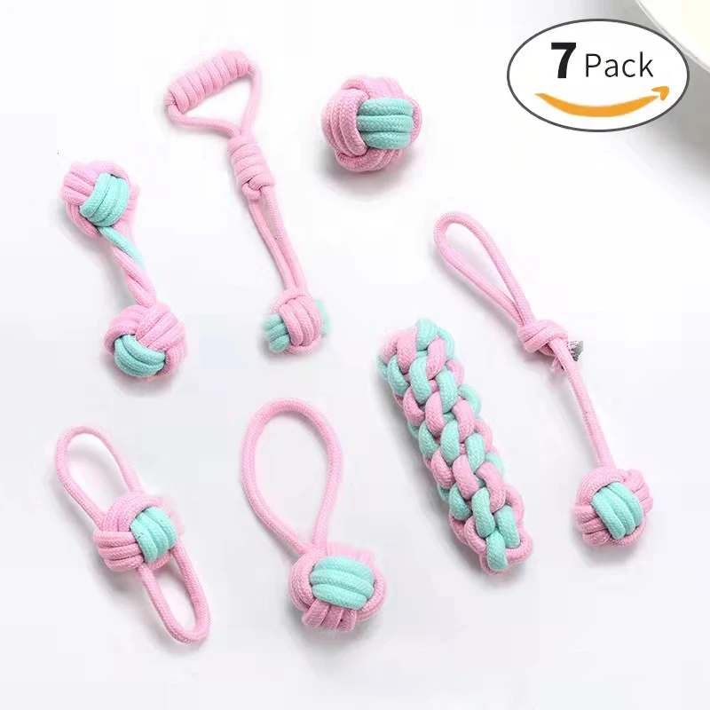 ВЕРЕВОЧНАЯ ИГРУШКА для собак 7 шт. неразрушаемые игрушки щенков и маленьких