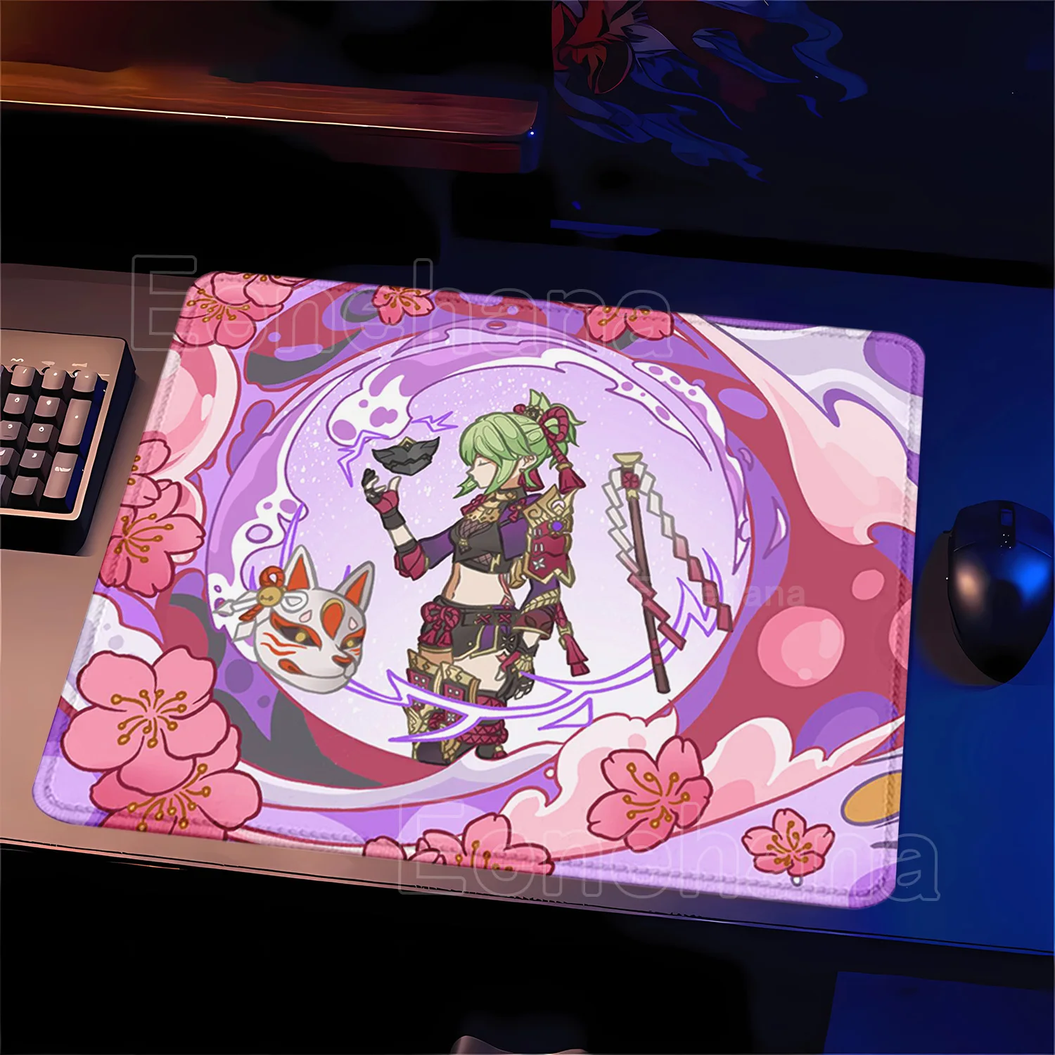 Enhanced Product Title:  
Premium Genshin Impact Themed Small Mouse Pad - Anti-Slip Rubber with Lock Edge