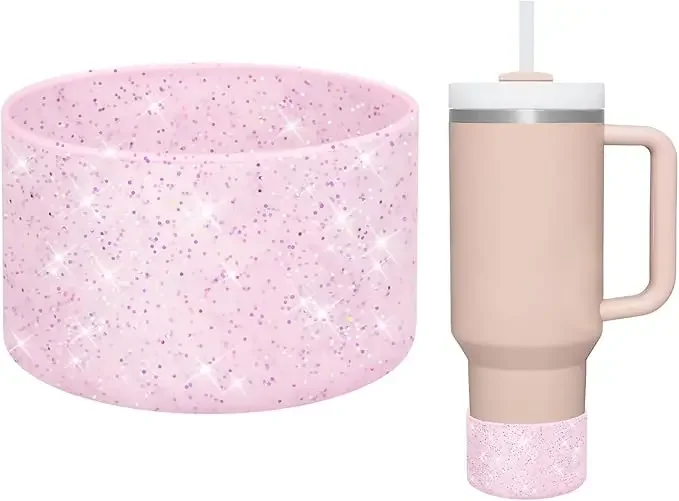 2/1PCS Silicone Glitter Bottle Bottom For Stanley Cup 40/30 OZ Anti-Slip Water Bottle Tumbler Cup Base Tumbler Base ﻿