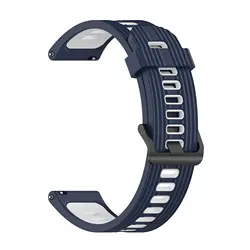 Silicone Quickfit Smartwatch Band - Universal Fit Strap for 22mm watch band (Blue white)