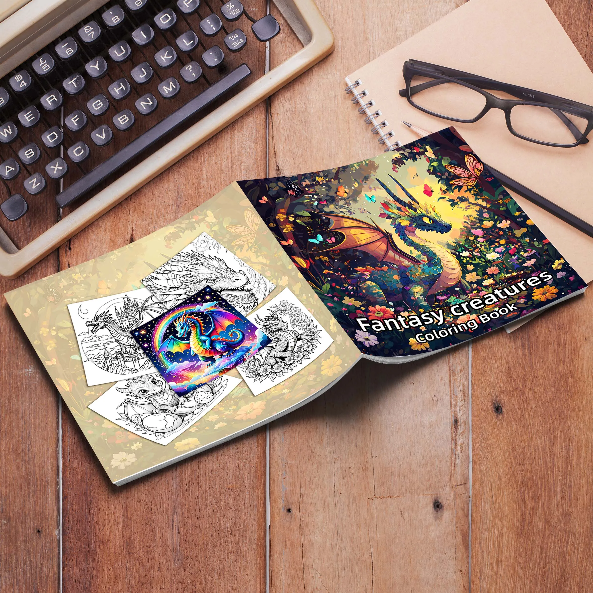 Fantasy creatures coloring Book DIY Art Doodle Painting Learning Color Booklet Arts Beginners  Ideal gift for family or friends 3