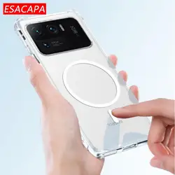 MagSafe Magnetische Transparante Schokbestendige Telefoonhoes - Acryl Achtercover