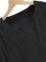 Plus Size Women's Mid-Length Layered Fleece Hoodie Dress A-line Hem Long Sleeve Modest Sweatshirt Dress Loose Fit with Pockets - Image 3
