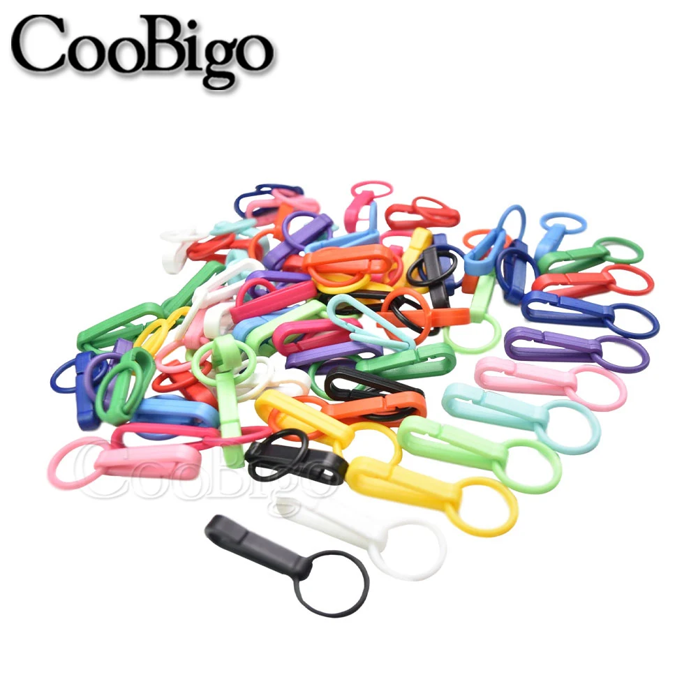 50pcs Plastic Buckle Snap Hook Clip O Ring Keychain Connector Outdoor  Backpack Masks Lanyard DIY Craft Accessories Colorful
