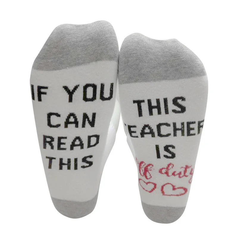 IF YOU CAN READ THIS, THIS NURSE TEACHER IS OFF DUTY - Gift for Men Husband His Funny Socks Cotton Housewarming HBD Present