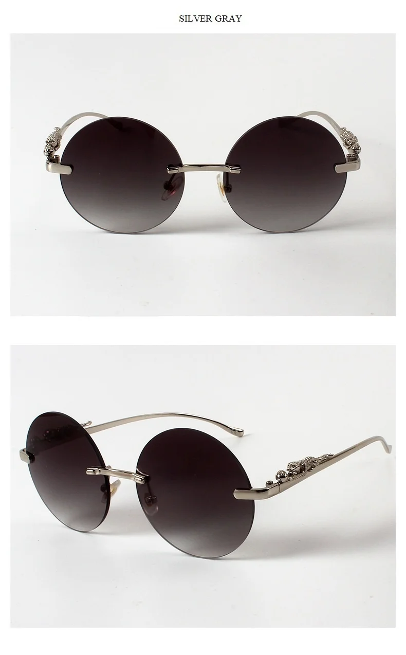 Leopard Leg Sunglasses For Women & Men Vintage Alloy Round Pilot_voghion.com