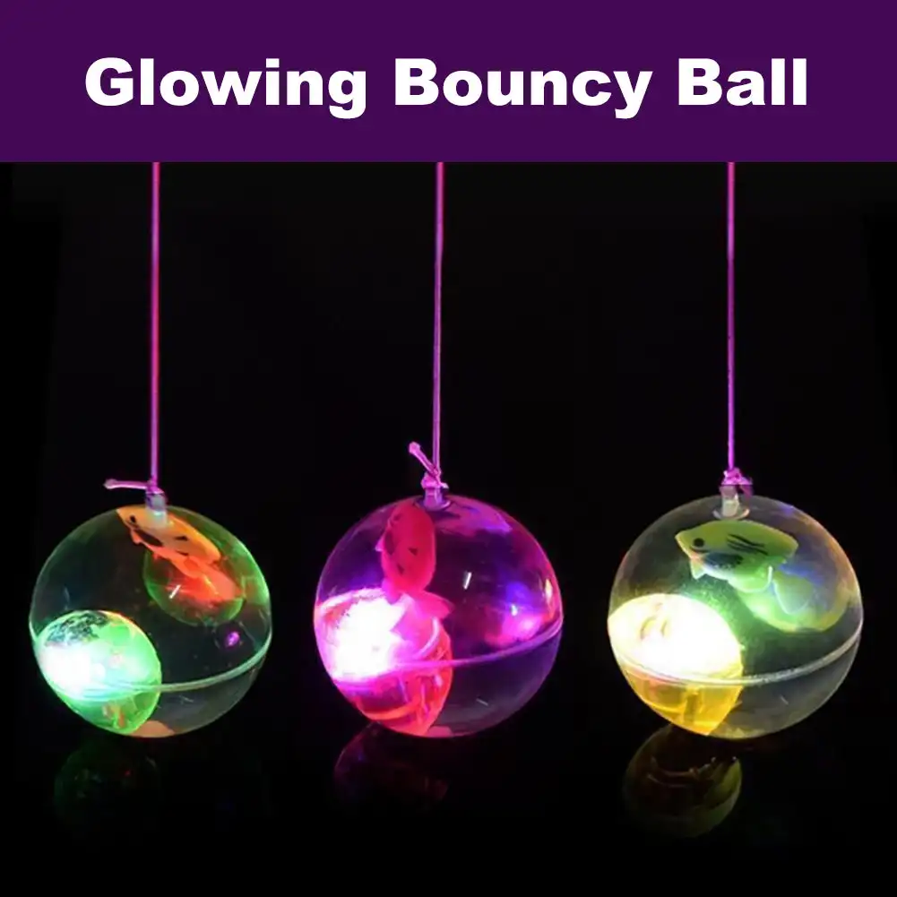 Colorful Flash Jumping Ball Children Luminous Toys Glowing Bouncy Ball Kids LED Glitter Elastic Ball Outdoor Fun Lato Toys 3