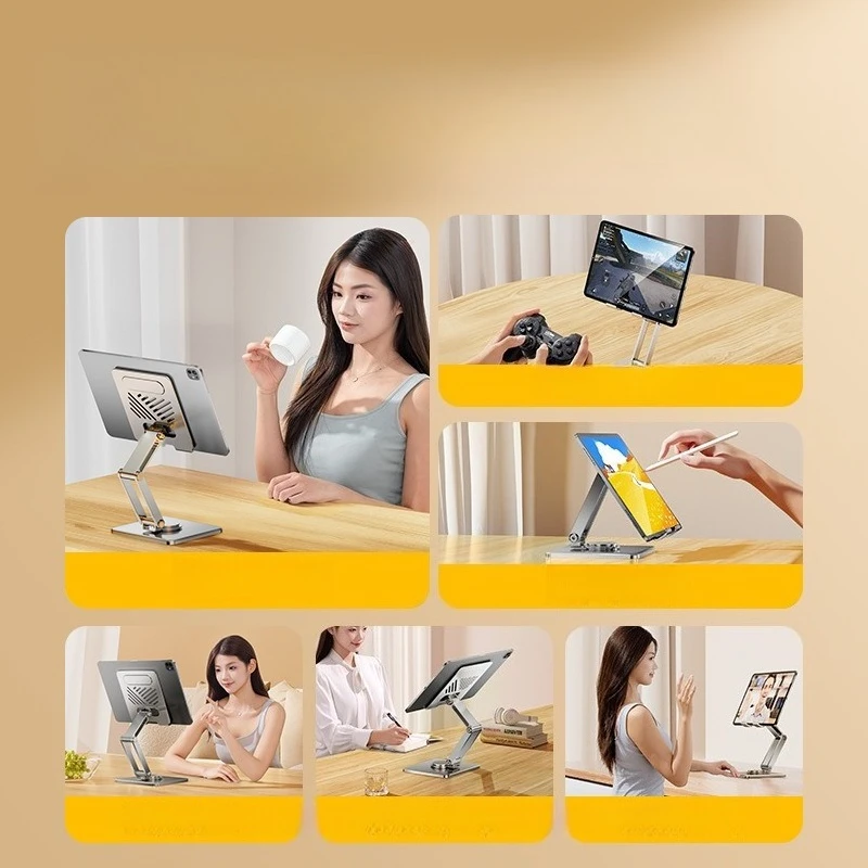 높이 조절 가능 회전식 데스크탑 스탠드 휴대폰 태블릿 거치대 방열 기능 포함 아이패드 노트북 컴퓨터 호환