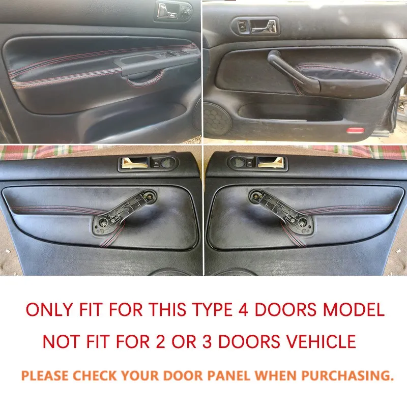 Armrest Panel Cover 4pcs for VW Golf 4 MK4 Bora Jetta 1998-2005 4 Door Car