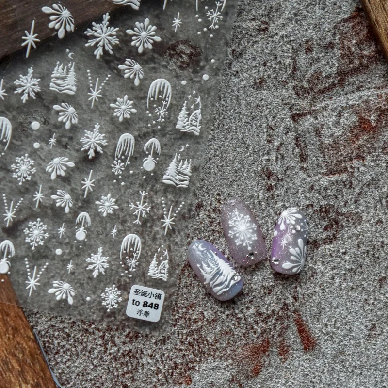 

Relief 848 Hot Adhesive Cute Nail Stickers Japanese Stickers Nail Stickers Christmas Town